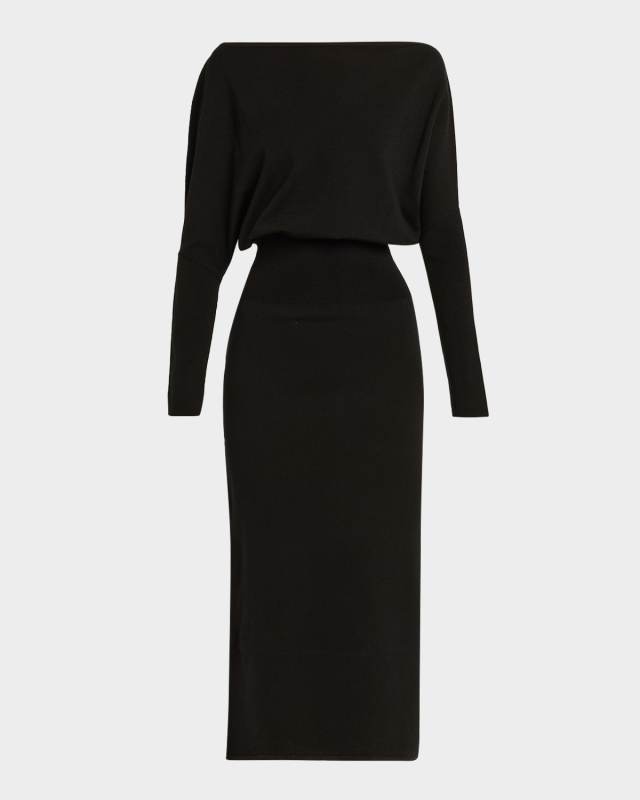 Janese Off-Shoulder Wool Midi Dress